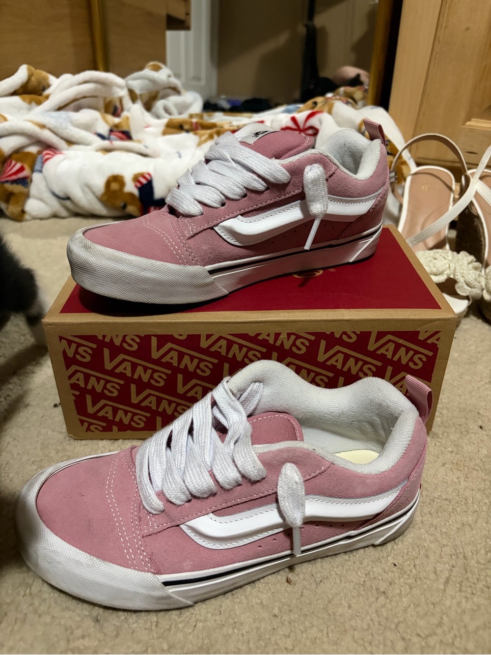Vans Old Skool Suede Sneakers - Dusty Rose & White